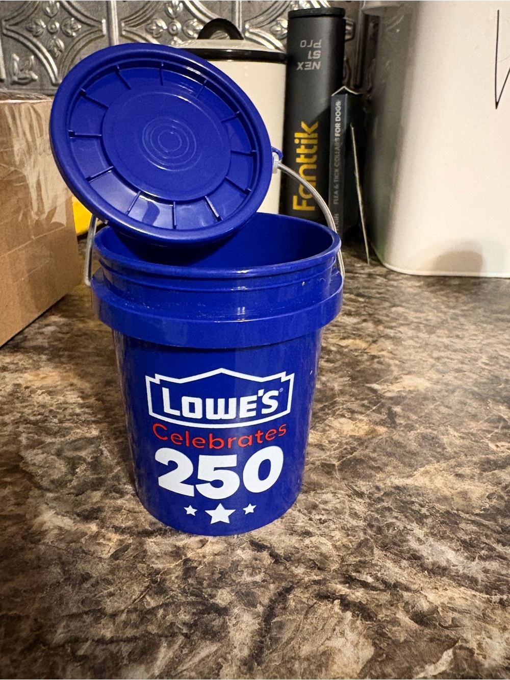 Blue Commemorative 250 Mini Bucket with Lid